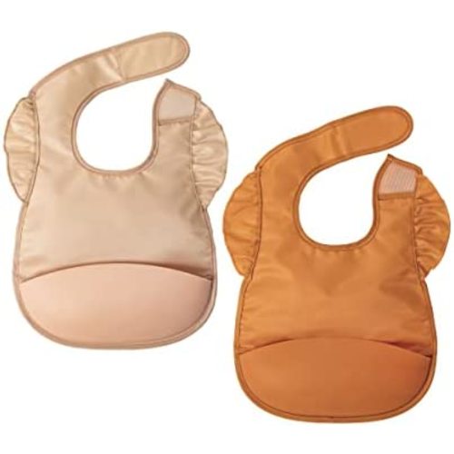 Tiny Twinkle Silicone Pocket Bibs - Waterproof, Food Catching, Mess-Proof Bibs for 6-24 Months Baby Boy and Girl, Toddlers