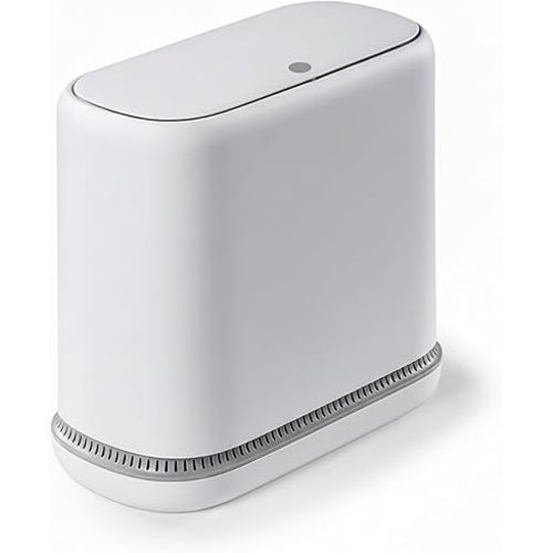 MUEE Dog Proof Trash Can, 3 Gallon Slim Bathroom Trash Can with Locking Lid, Compact Narrow Waste Bin for Bathroom, Kitchen, Office, Bedroom, White