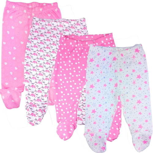123 Bear Baby 100% Cotton Infant Pants with Footies 100% Cotton Unisex Boys Girls Multipacks