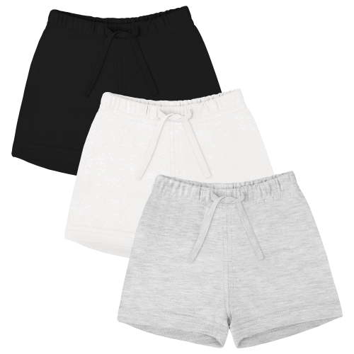 Ruisita 3 Pack Unisex Baby Toddler Cotton Shorts Baby Pull-on Solid Shorts Soft Clothes for Summer Daily