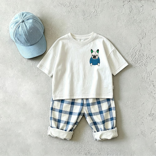 Bulldog Plaid 2 Piece Set
