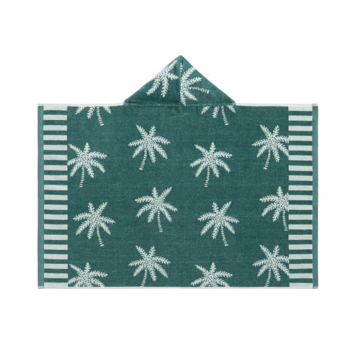 Palm Trees Plush Jacquard Baby Beach Hooded Towel UPF 50+