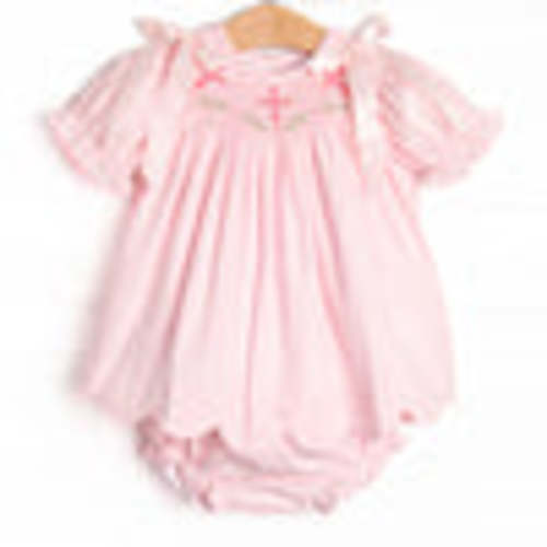 Blessings and Blooms Smocked Diaper Set, Pink – Stitchy Fish