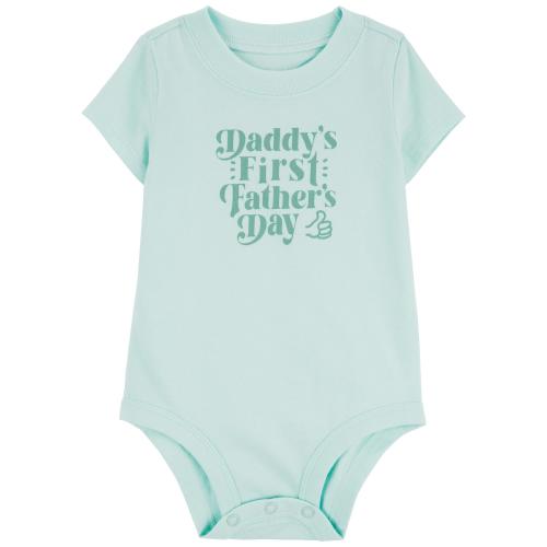 Baby First Father's Day Cotton Bodysuit - 3M - Style,Blue