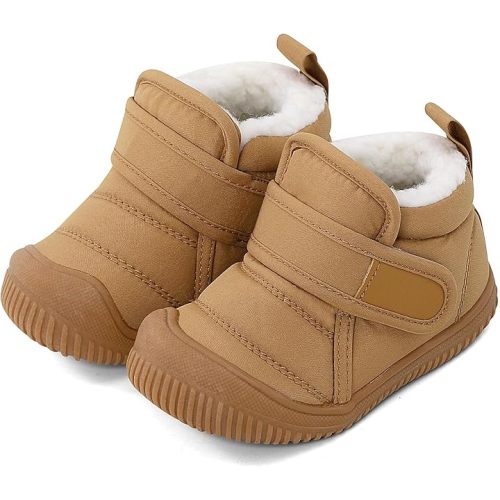 MK MATT KEELY Baby Winter Warm Shoes for Infant Boys Girls Toddler Plush Lining Snow Boots Soft Sole Non-Slip Walking Shoes Outdoor Faux Fur Booties