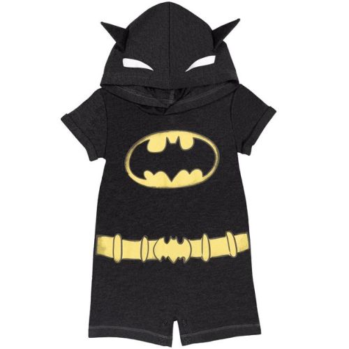 DC Comics Justice League Batman Costume Short Sleeve Romper Black