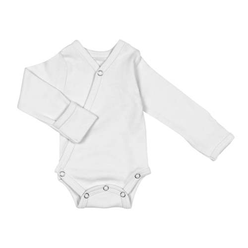 White | Organic Kimono Bodysuit Preemie-NB