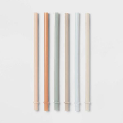 Kids' 6pc Plastic Tumbler Reusable Straws - Pillowfort™