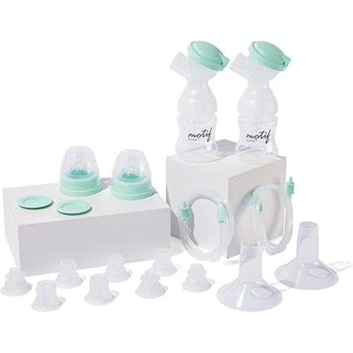 Motif Medical Roam Breast Pump Replacement Parts - Breastfeeding Essentials Resupply Kit w/ 28mm Shields, Flanges, & More - Safe Easy-to-Use Breast Pump Kit