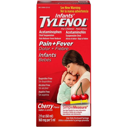 Infants' Tylenol Acetaminophen Liquid Medicine, Cherry, 2 fl. oz - 2 Fl Oz (Pack of 1)