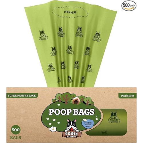 Pogi's Poop Bags – Large, Leak-Proof Dog Waste Bags for Yard or Home Use, Fresh Scent (Single Roll, 500-Count)