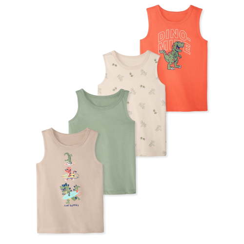 Garanimals Baby & Toddler Boy Cotton Graphic Tank Tops, 4-Pack, 18M–6T