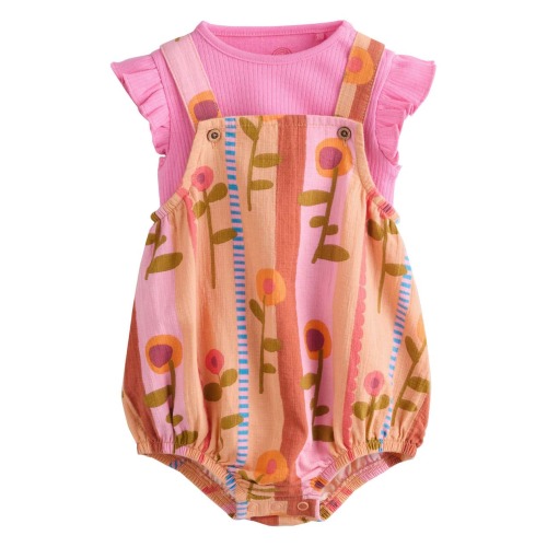 Floral Romper & Bodysuit Set, Alternate, color, PINK