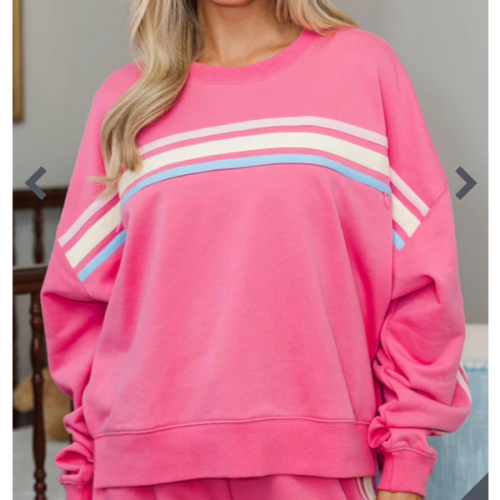 NURSING COLLECTION: The Weekend Pink Striped Sweatshirt