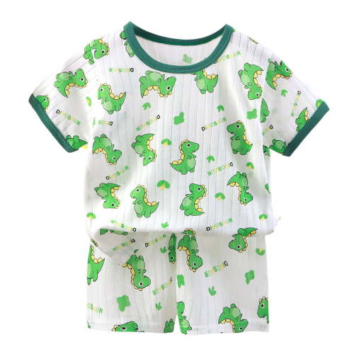Xudanell Baby & Toddler Pajamas with Organic Cotton, Snug Fit PJs for Girls Boys Kids, Soft & Stretchy Short Summer Sleepwear (Light Green, 12-18 Months)