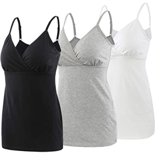 Pregnancy Breastfeeding Top, Maternity Nursing Tank Tops Seamless Cotton Basic Vest Sleeping Breastfeeding Bra