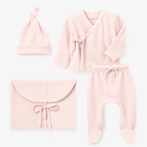 Blush Velour Layette Set – Elegant Baby