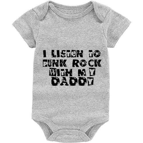 I Listen to Punk Rock with My Daddy Baby Bodysuit Newborn Outfits Baby Romper Infant One Piece Outfits
