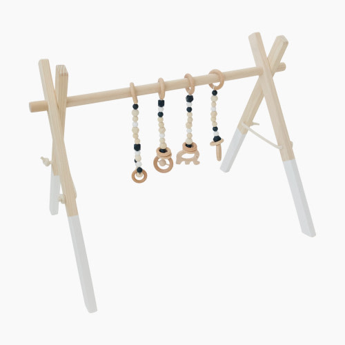 Poppyseed Play White Pine Wood Gym - Black Toys