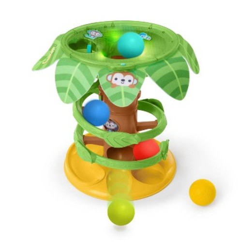 Bright Starts Tropical Twirl Ball Play Toy: Problem Solving, Fine Motor Skills, Baby Learning, 1-Piece