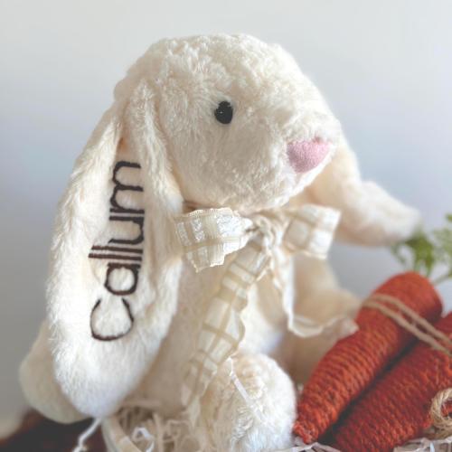 Personalized Easter Bunny, Large Easter Bunny Custom Name Baby Shower & First Easter Gift,Easter Bunny Keepsake for Baby’s First Easter