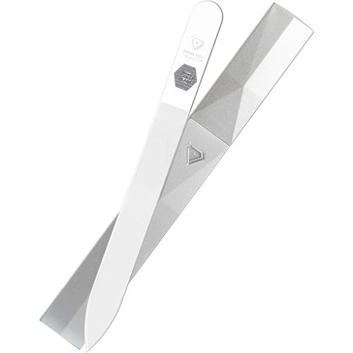 Bona Fide Beauty Czech Glass Nail Files for Natural Nails (Clear) - 1Pc Crystal Nail Filer, Nano Glass File with Case Handcrafted in the Czech Republic