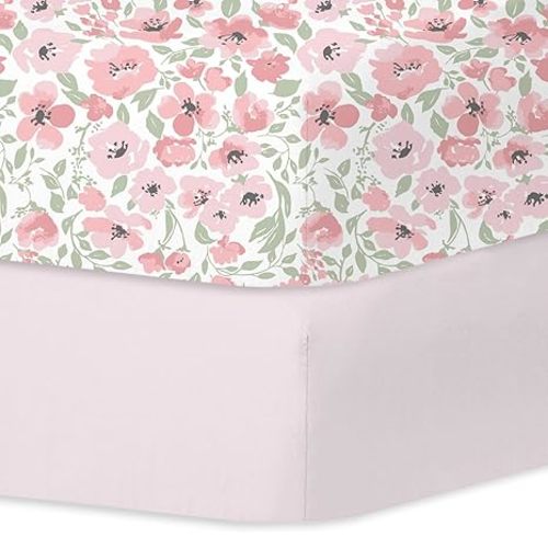 Little Grape Land Crib Sheets for Boys and Girls 2pk Baby Crib Fitted Sheet for Standard Size Crib and Toddler Mattress Super Soft Baby Sheet, Daliah