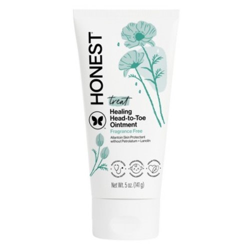 The Honest Company Healing Head-to-Toe Ointment Fragrance Free - 5oz: Lanolin-Free, Petroleum-Free, Diaper Rash Treatment, Whole Body Use