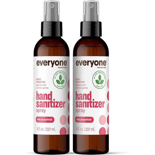 Everyone Hand Sanitizer Spray, Ruby Grapefruit, 8 oz 2-Pack