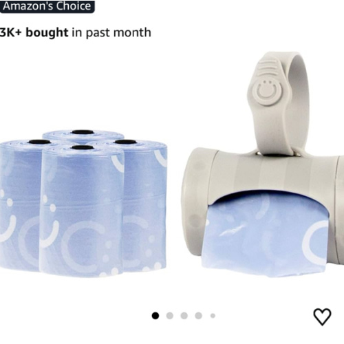 Ubbi On-the-Go Gray Bag Dispenser and Waste Disposal Bags Refill, 60 Lavender Scented Diaper Bags, Baby Savings Bundle, New Parent Gift