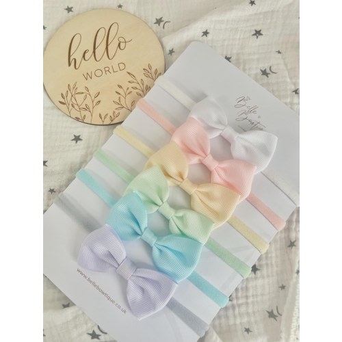 Newborn Baby Bow Headbands Set, 6 Soft Nylon Bows in Pastel or Pink, Newborn, Toddler to Adult - Etsy