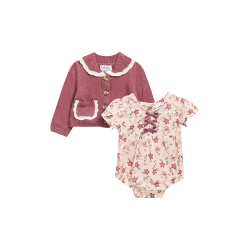 Cardigan & Romper 2-Piece Set