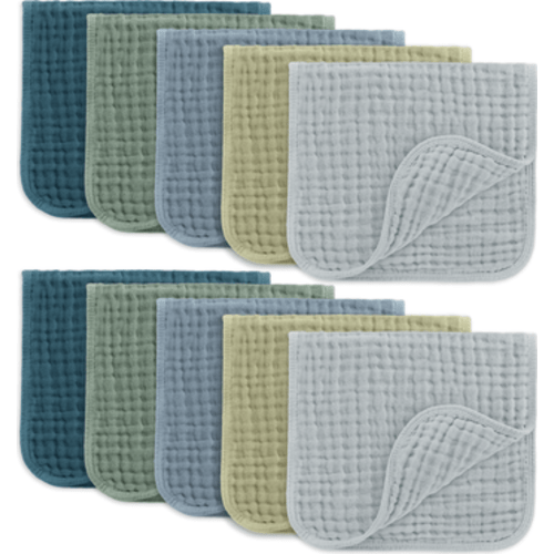 Muslin Burp Cloths - Pack of 10