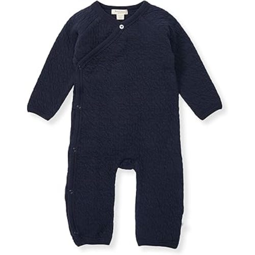 Burt's Bees Baby Long Sleeve Quilted Wrap-Front Jumpsuit, 100% Organic Cotton One-Piece Outfit Coverall