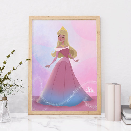 Disney Princess Aurora Wall Art Print: Enchanting Sleeping Beauty Nursery Decor Poster