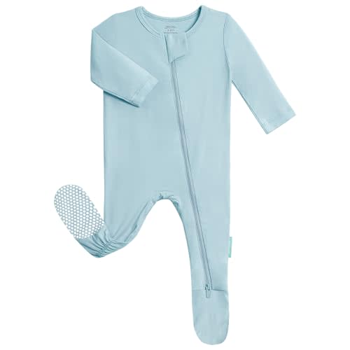 PurComfy Bamboo Viscose Baby Zipper Footie Pajamas, 0-3-6-9-18-24 Months | Ideal For Sensitive Skin, Supersoft Footed Pjs, Neutral for Boy Girl, Coverall Sleepers