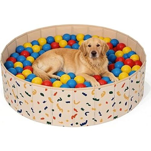 Ball Pits for Toddlers, 47" x 12" Foldable Kiddie Pool Dog Ball Pits Collapsible Baby Pool Dog Swimming Pool Portable Sandbox Kid Pool Indoor and Outdoor Game Without Balls