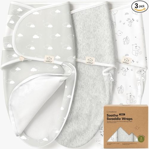Baby Swaddle Sleep Sacks with Zipper - 3-Pack Swaddles for Newborns 0-3 Months, Infant, Baby Girls, Boys, Soft & Durable Newborn Sleep Sack, Easy Diaper Change Swaddling Blanket (Aspire, OS)