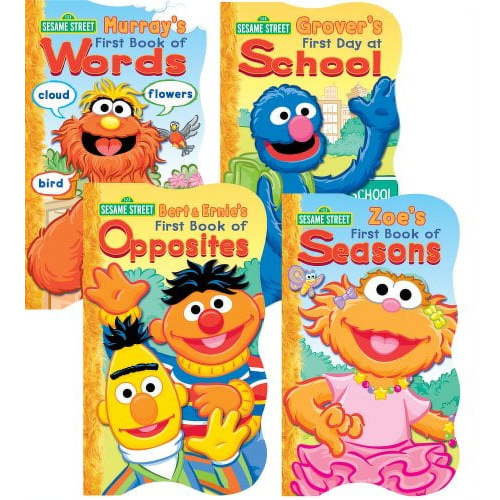 1 2 3 Sesame Street Shaped Board Book Set of 4 Books (Board Book)