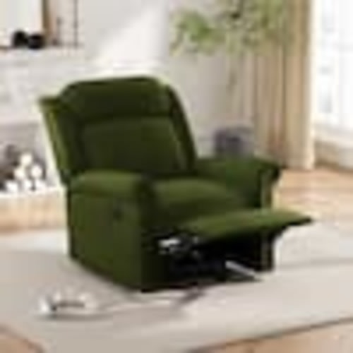 CHRISTOPHER KNIGHT HOME Marloo Modern Green Velvet Upholstery Push Back Recliner 114746