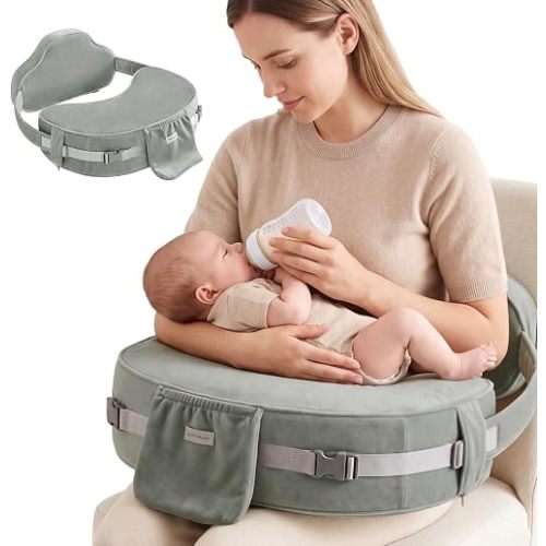 Blissful Diary Nursing Pillow for Breastfeeding - Deluxe - Grey