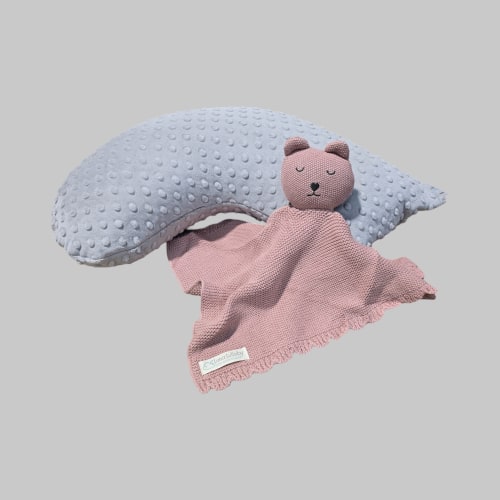 Small Baby Gift - Grey Dot Travel Pillow & Lovie | Luna Lullaby - Luna Lullaby