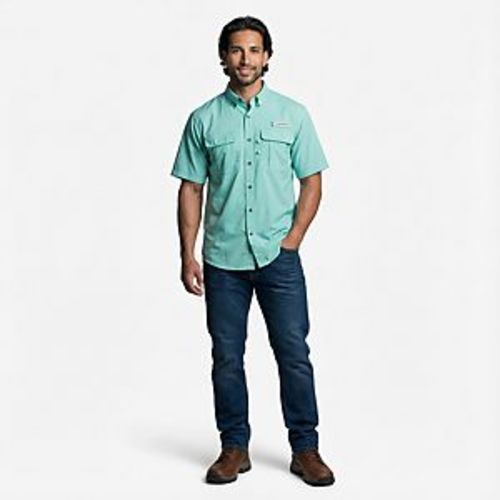 Magellan Outdoors Men's Laguna Madre Solid Short Sleeve Fishing Shirt | Academy