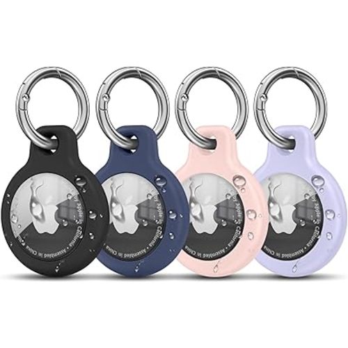 Waterproof for Airtag Holder with Apple Airtag Keychain 4 Pack, Hard PC for AirTag 2nd Gen (2026) & 1st Gen Case, Anti-Scratch for Airtag Case for GPS Item Finder Tracker,Luggage,Pet Collar,Key Ring
