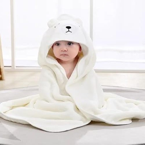 Baby Bath Towel, Bear Hooded Bath Towel, Soft Poncho Cape Shower Towel for Boy and Girl, Natural Newborn Bathrobe Blanket for Infant and Toddler, Ultra Absorbent