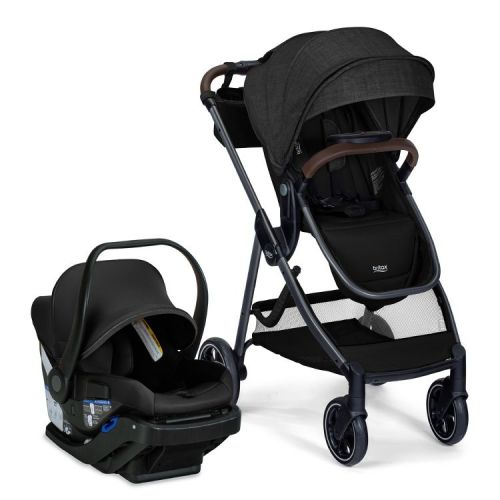 Britax Phases Travel System & Infant Car Seat Stay Tight Base with Pramette Mode - Raven Black