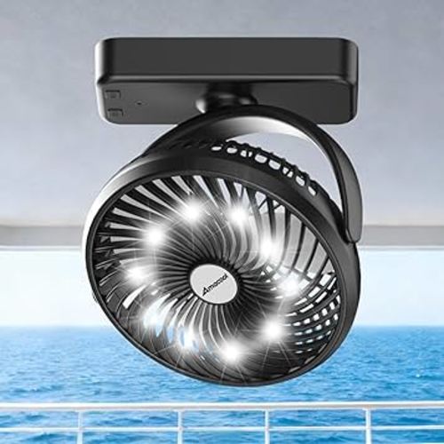 10000mAh Magnetic Travel Fan for Sleeping, Cruise, Golf Cart, Ultra-Thin, Bottom Hook, Rechargeable Battery Powered, Ship Cabin Approved, Camping Travel Cruise Essentials 2026 2025
