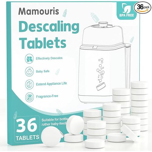 Descaling Tablets 36 Count: for Momcozy Baby Brezza Grownsy Papablic Bottle Washers, Detergent Washing Tablets for All Brands Baby Bottle Washer Machine Warmer Sterilizers Formula Maker
