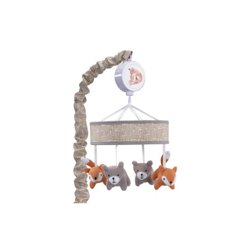 Painted Forest Fox and Bear Baby Crib Musical Mobile