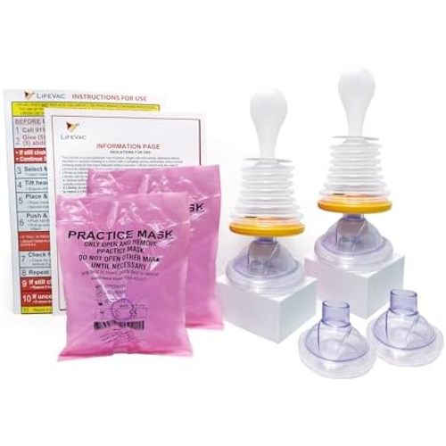 LifeVac Home Kit 2 Pack - Portable Suction Rescue Device, First Aid Kit for Kids and Adults, Portable Airway Suction Device for Children and Adults
